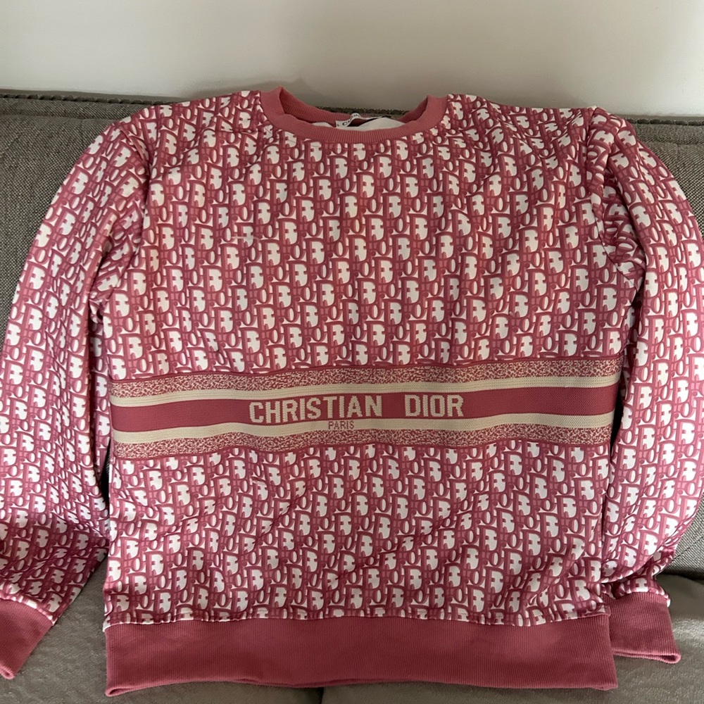 Dior Women’s Patterned Pink Crewneck Sweater